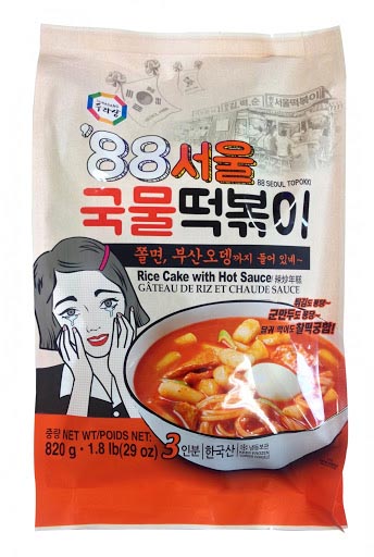 كعكة الأرز المجمدة مع الصلصة الحارة / Frozen Rice Cake with Hot Sauce(국물떡볶이) 820g